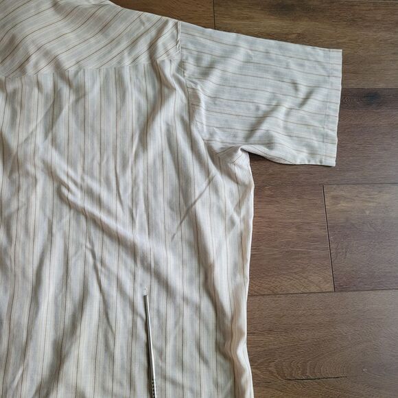 Rancher Westernwear Shirt 4XL Tall Man Snap Brown Stripe Short Sleeve Vintage - Picture 11 of 16